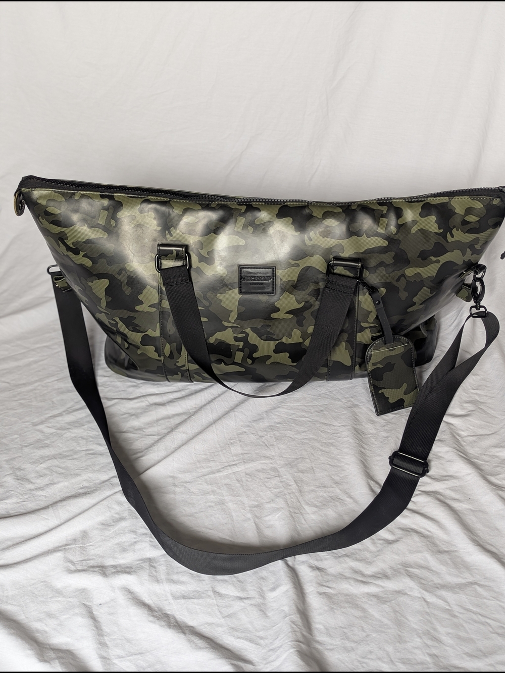 NWOT Duchamp London Rubberized Camo/Camp Tote Duffle Bag